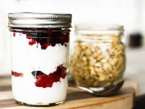 Yogurt Parfaits in a Mason Jar Are Perfect for Breakfasts on the Go