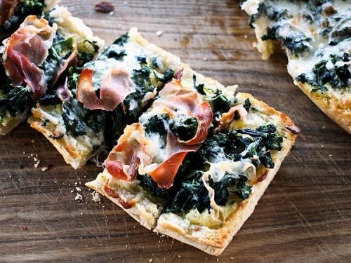 White Spinach French Bread Pizzas