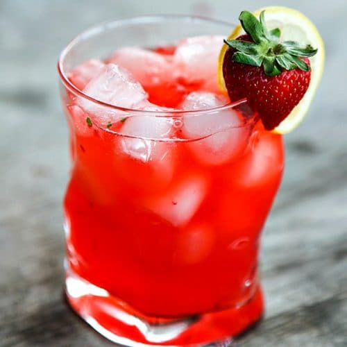 Boozy Strawberry Basil Lemonade