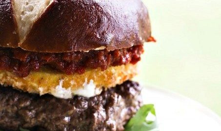 Fried Mozzarella And Sun Dried Tomato Burgers