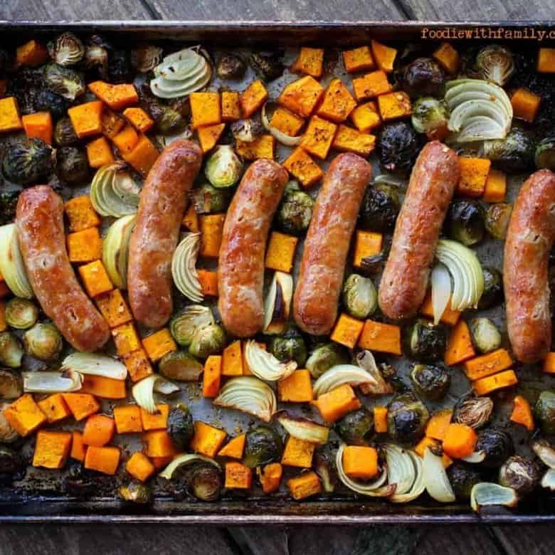 One Pan Sausage Dinner with Fall Vegetables Recipe - Rachel Cooks®