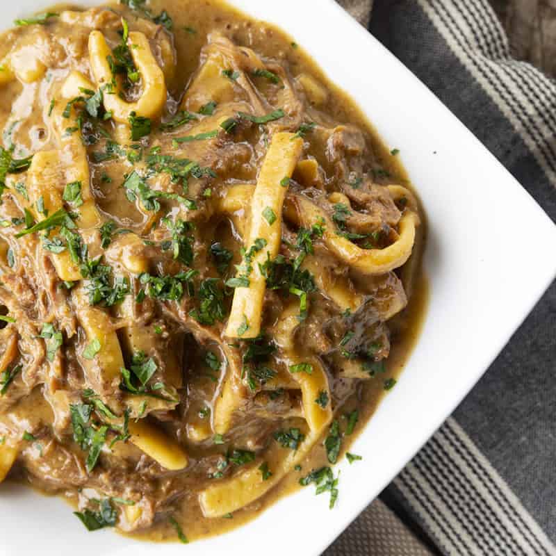 Crock Pot Beef and Noodles - Foodie With Family