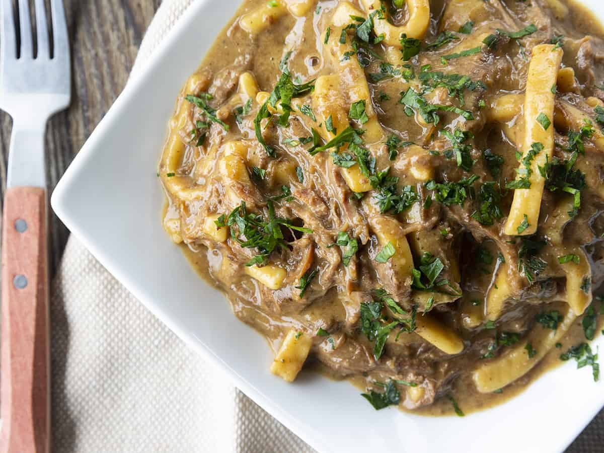 Crock Pot Beef and Noodles - Foodie With Family
