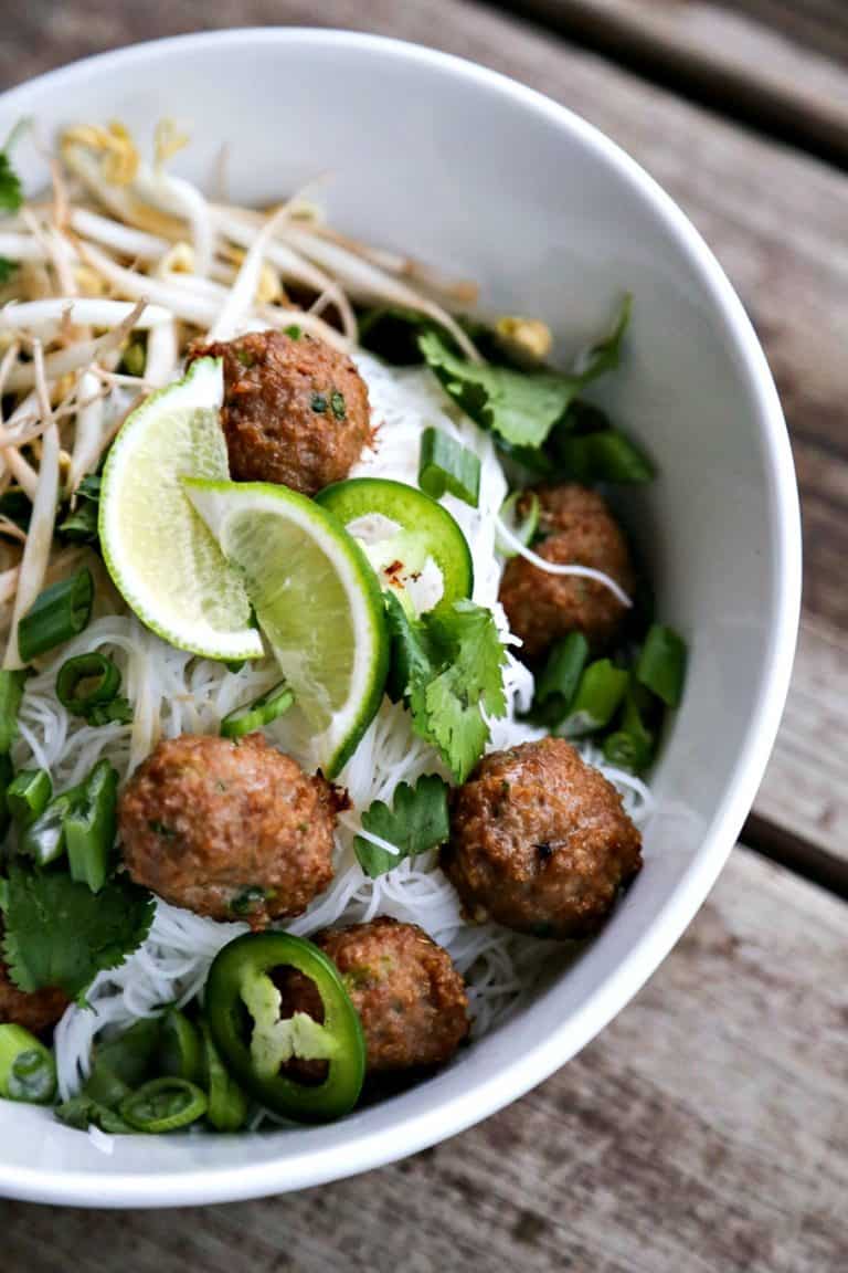 Simple Turkey Meatball Pho - Foodie With Family